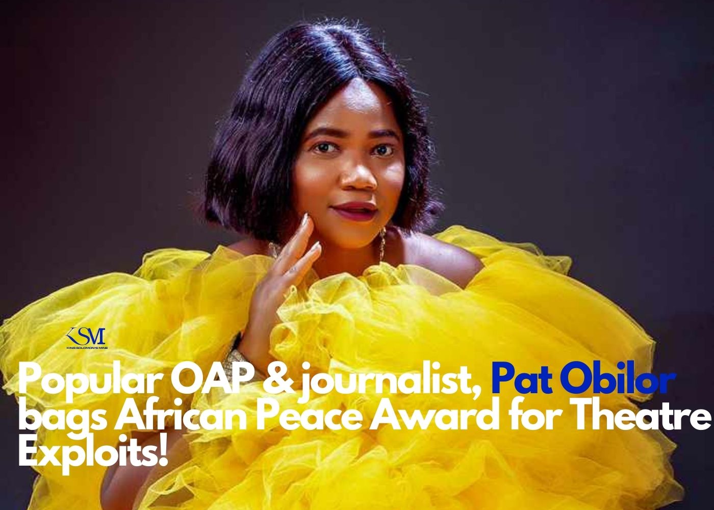 Popular OAP & journalist, Pat Obilor bags African Peace Award for Theatre Exploits